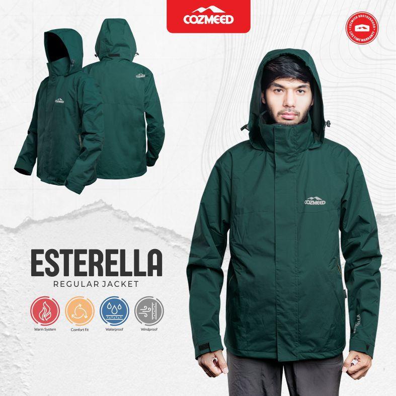 Jaket Gunung Outdoor Olahraga Hiking Camping Pria Wanita Cozmeed Estrella Emerald Green
