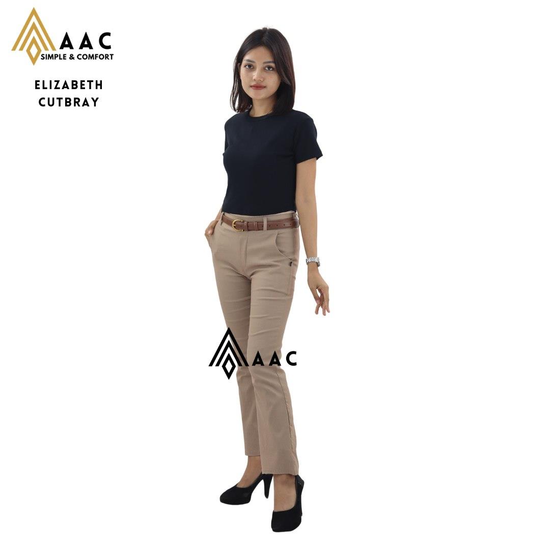 AAC Elizabeth Cutbray Pants Celana Cutbray Bahan Melar Elastis Celana Kerja Wanita Panjang Celana Kantor Casual Dan Formal
