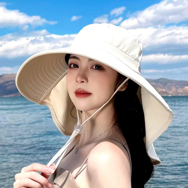 Topi Visor Lipat Wanita Anti UV Lebar / Topi Pantai Cadar S34