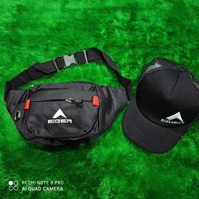 PROMO tas waistbag gratis topi trucker eiger / tas terbaru / tas murah / topi terbaru / topi terlaris