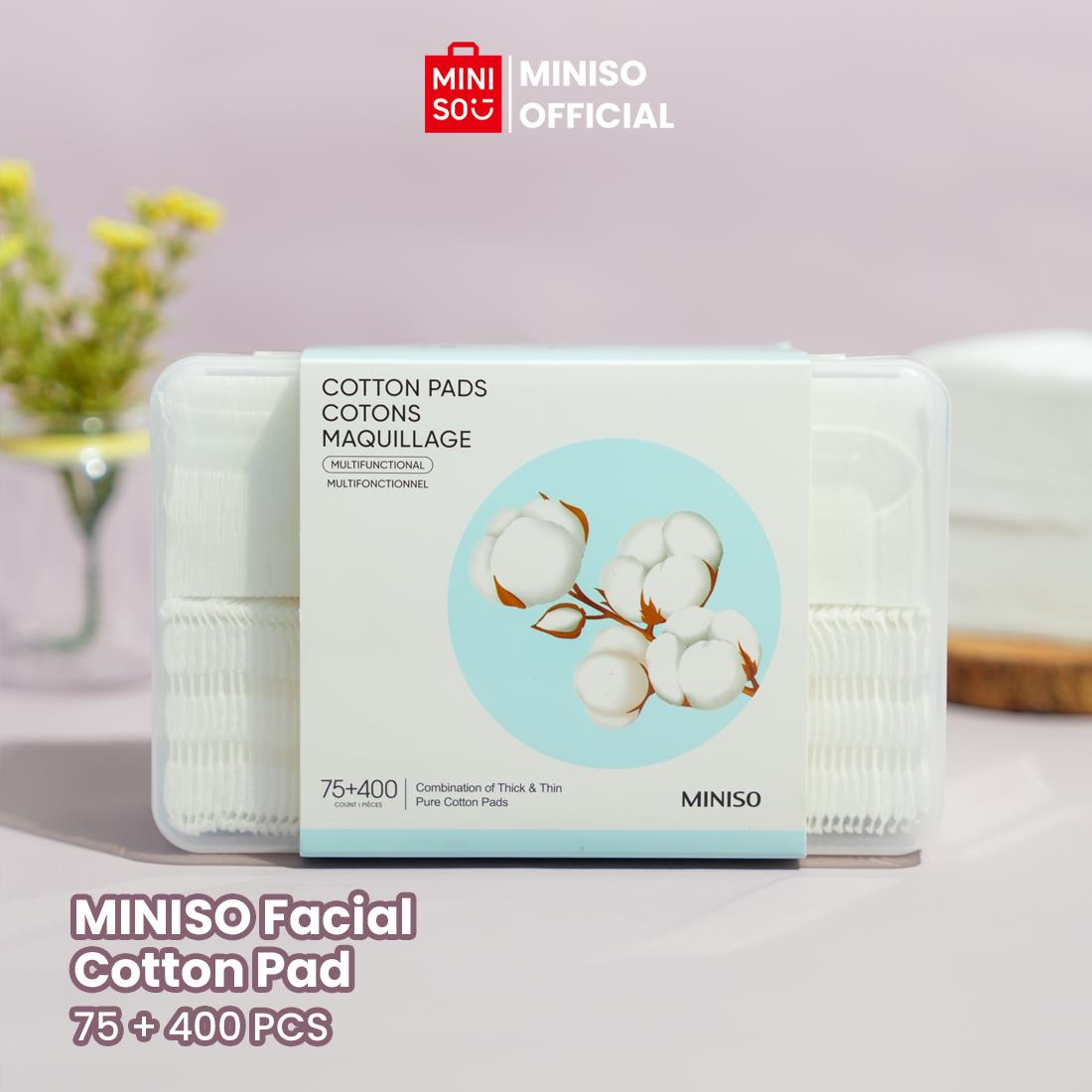 MINISO Facial Cotton Pad 1000 pcs Kapas Tipis Pembersih Makeup Make Up Bantalan Kapas Kotak