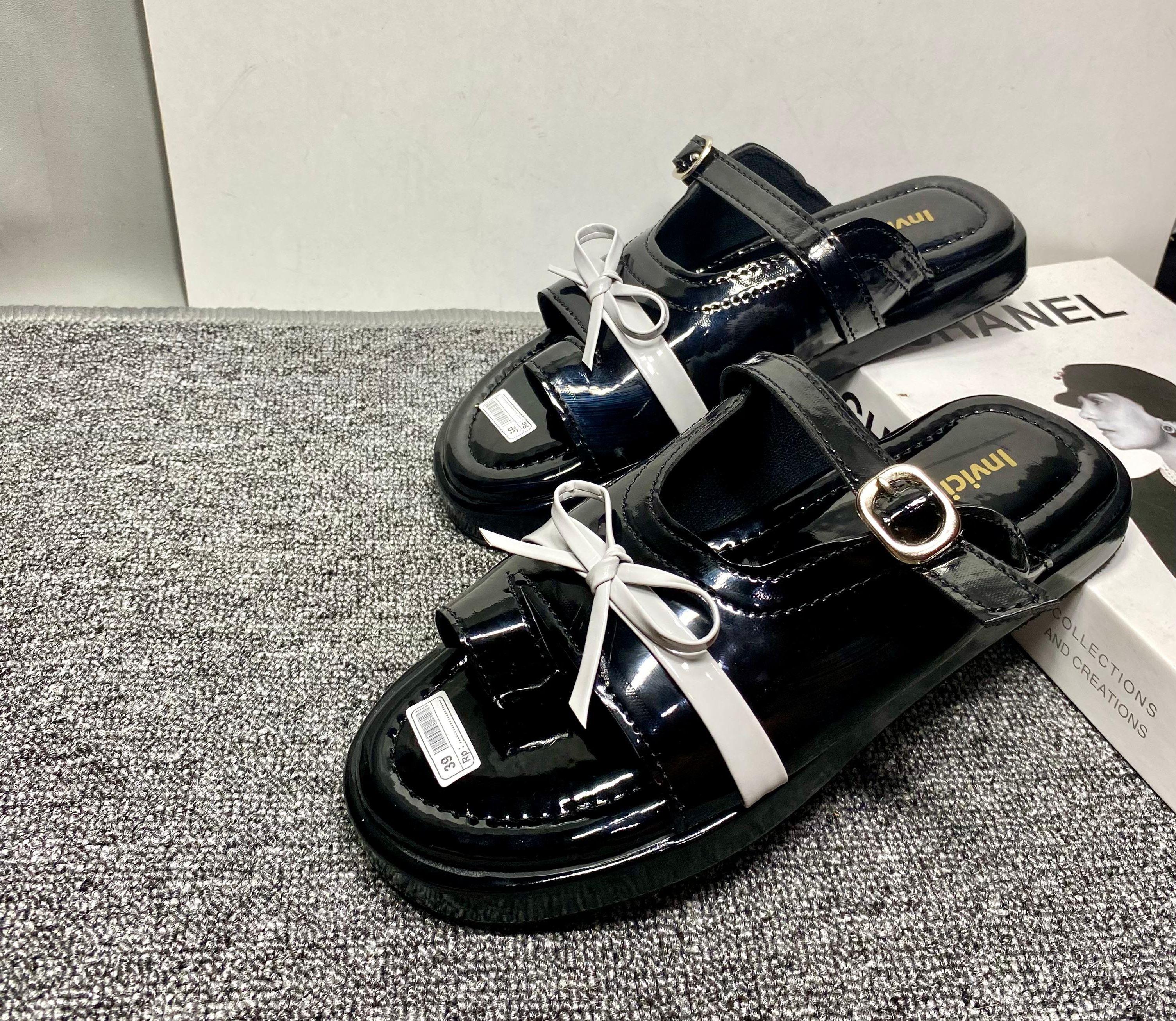 Sandal Wanita Platform Sendal Slop Jempol Full Busa Kekinian