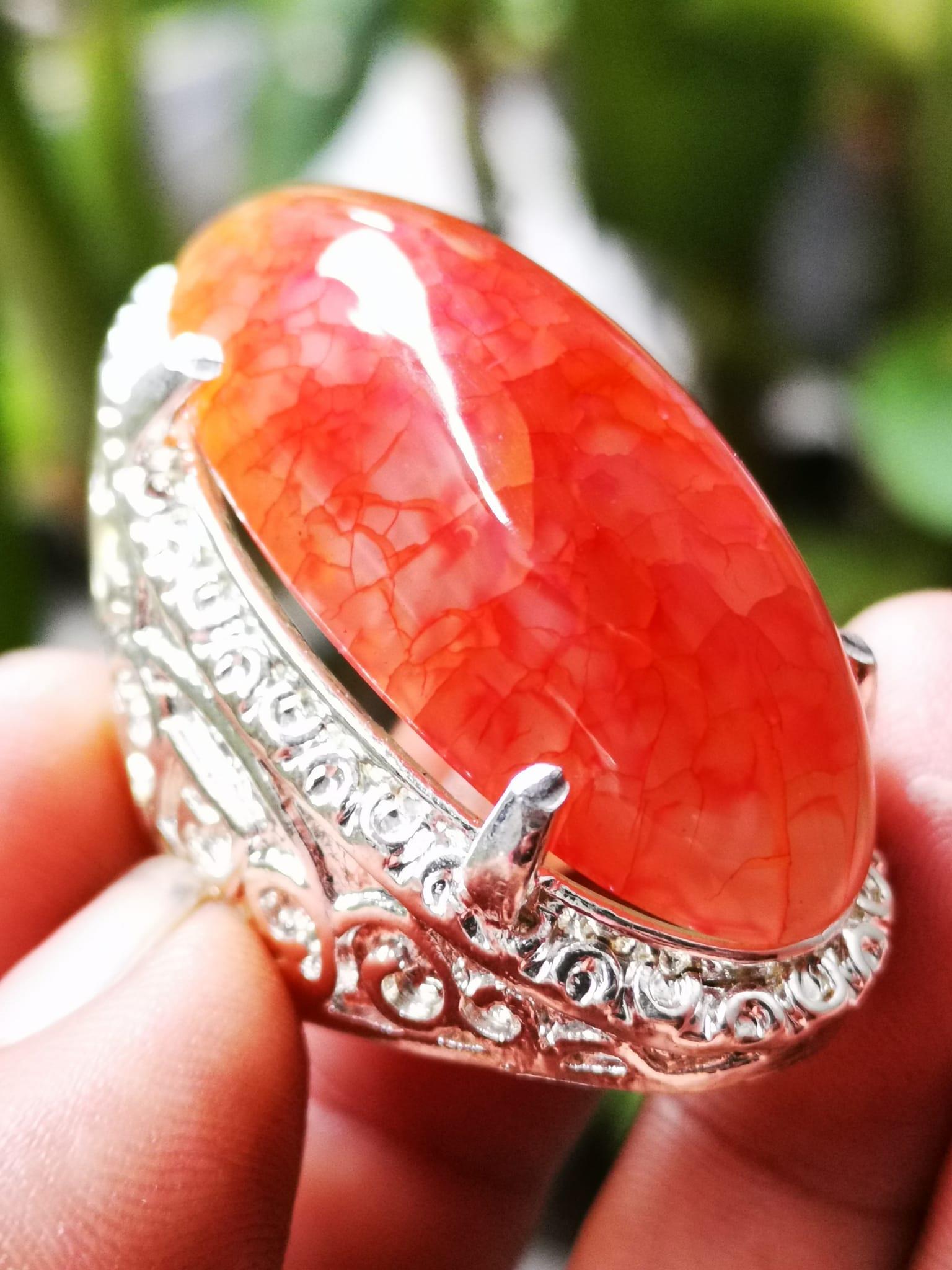 Batu akik asli pandan Orange Sisik Naga jumbo
