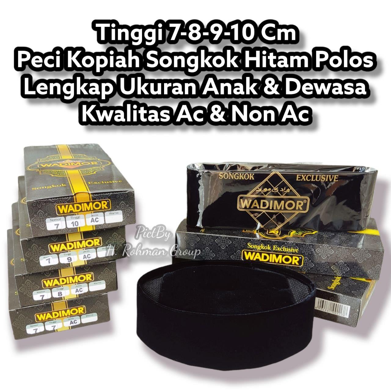 Peci Songkok Kopiah Wadimor AC Hitam Polos Beludru Halusan