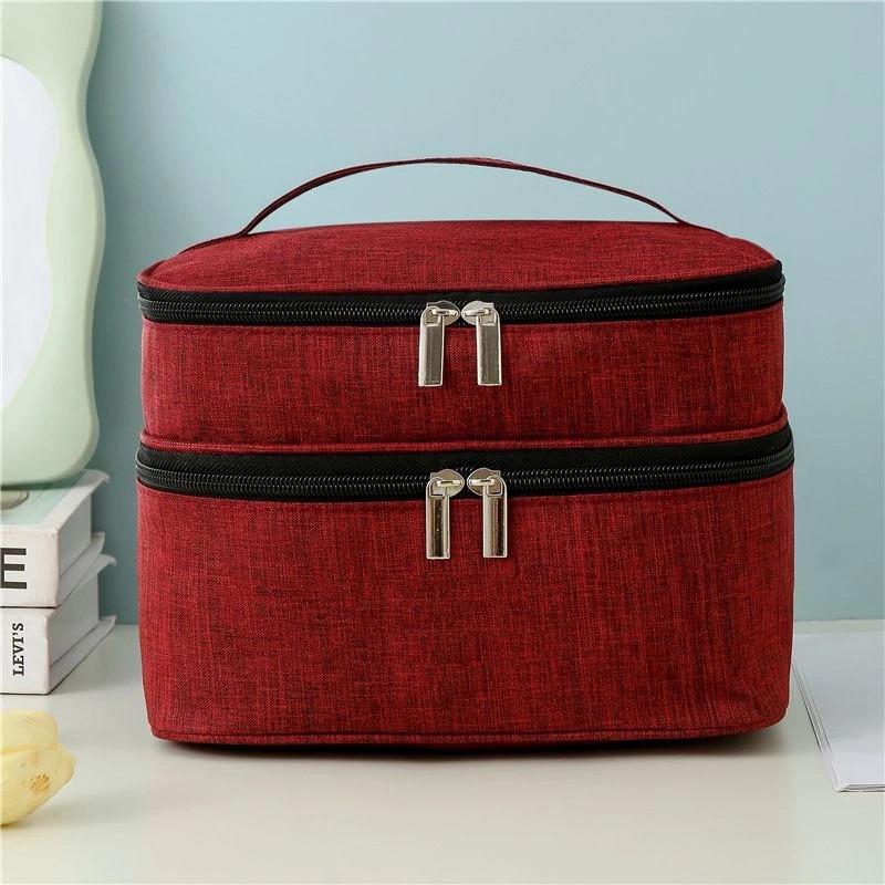 Tas Kosmetik 2 Tingkat / Tas Perlengkapan Mandi Portabel 2 Susun Double-layer Cosmetic Storage Bag