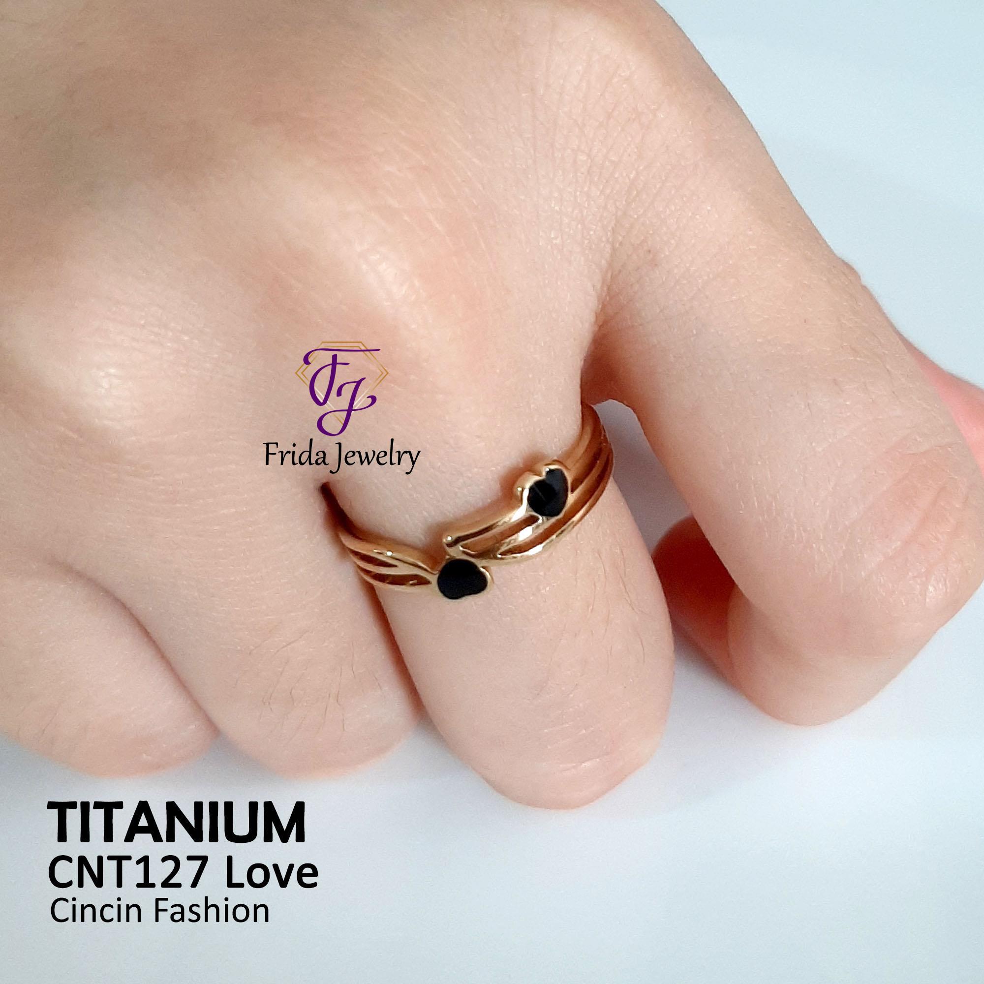Cincin Love Titanium 3lines Melody Anti Karat Bisa dipakai sehari-hari cnt127