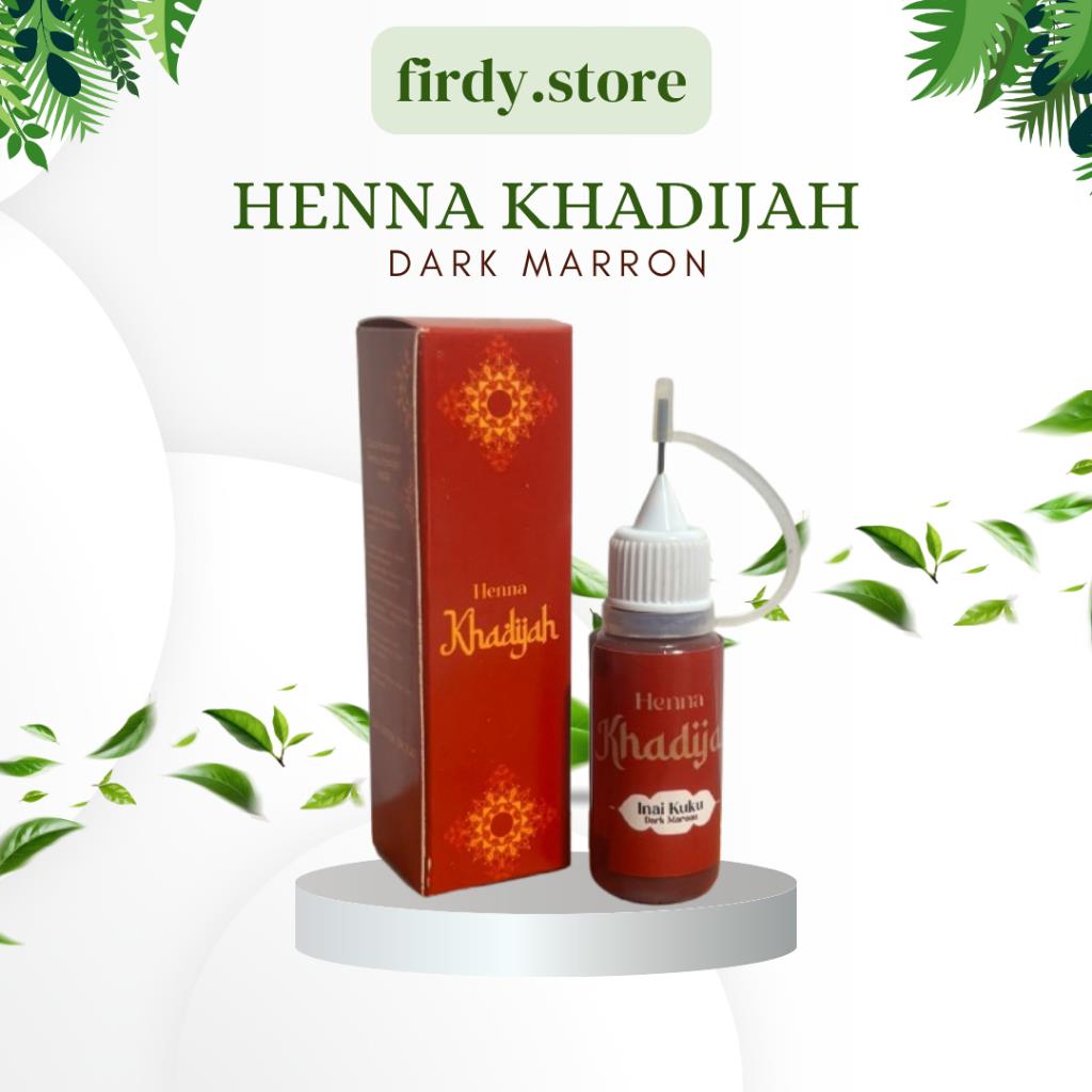 Henna Khadijah PINK + DARK MARRON + ORANGE + BROWN + BLACK Inai Kuku Premium 10ml Sah untuk Sholat