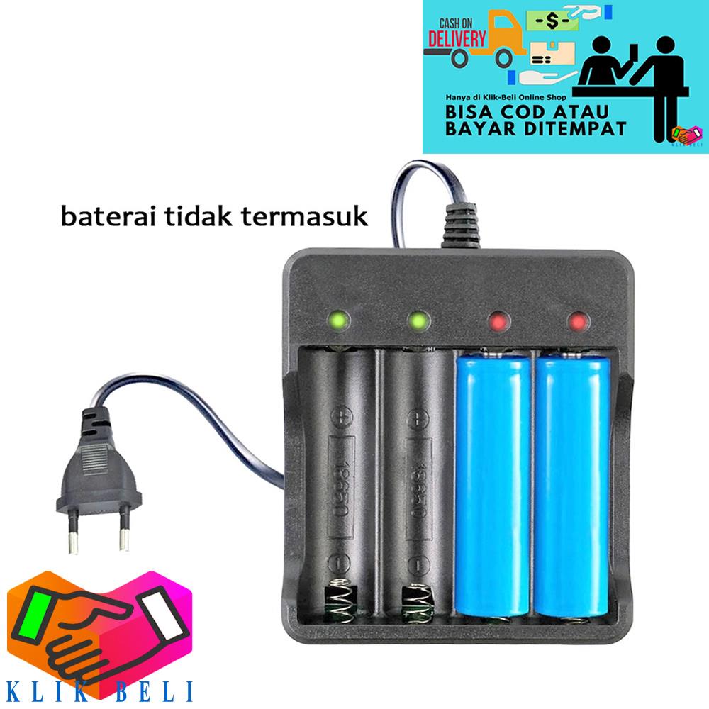 Klik-Beli Charger Baterai 4 Slot Colok Kabel 18650 Rechargeable Cas Ulang Alat Casan Batu Battery Senter Multifungsi