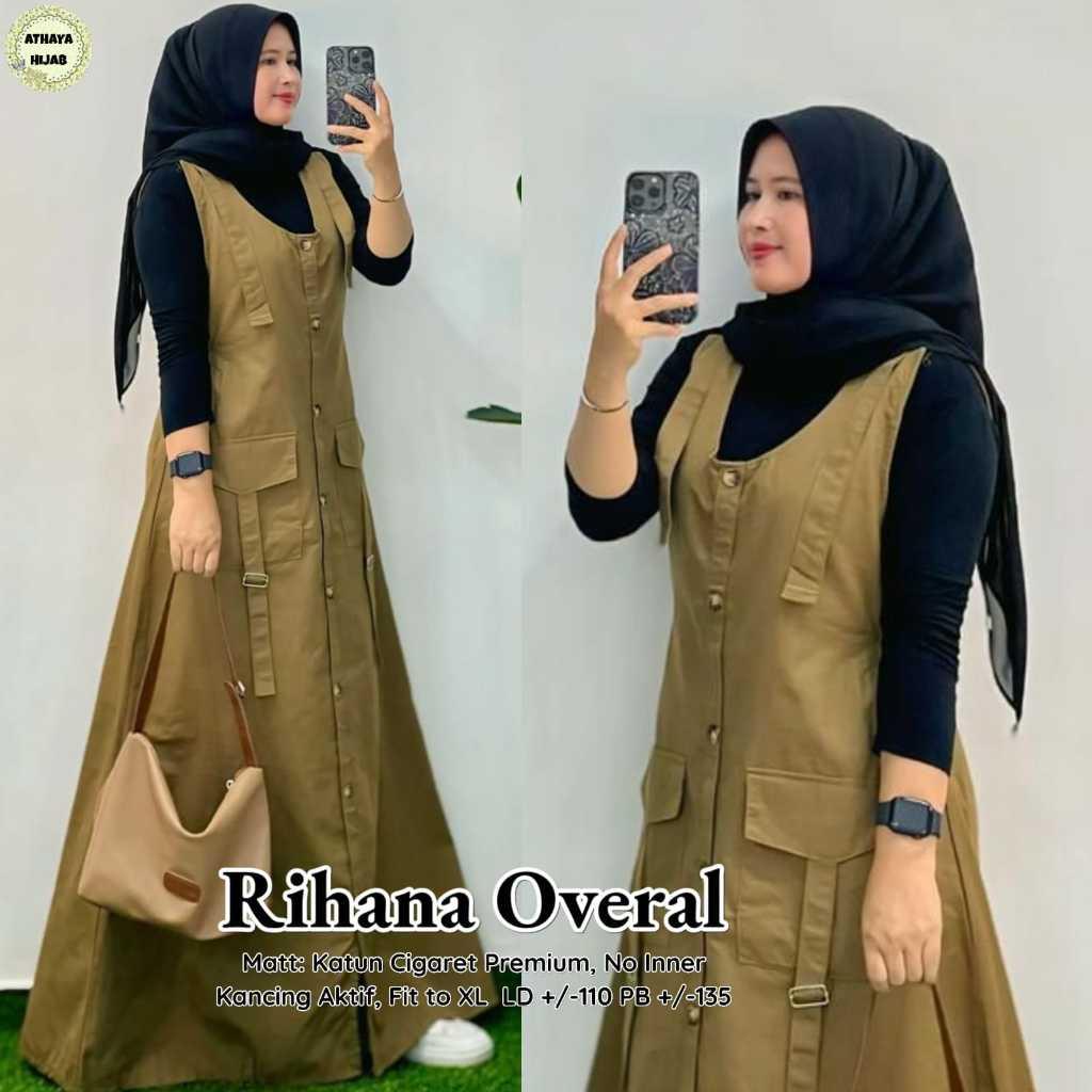 Terbaru 2025 lebaran RIHANNA OVERALL ATHAYA / OVERALL WANITA BAHAN KATUN PREMIUM