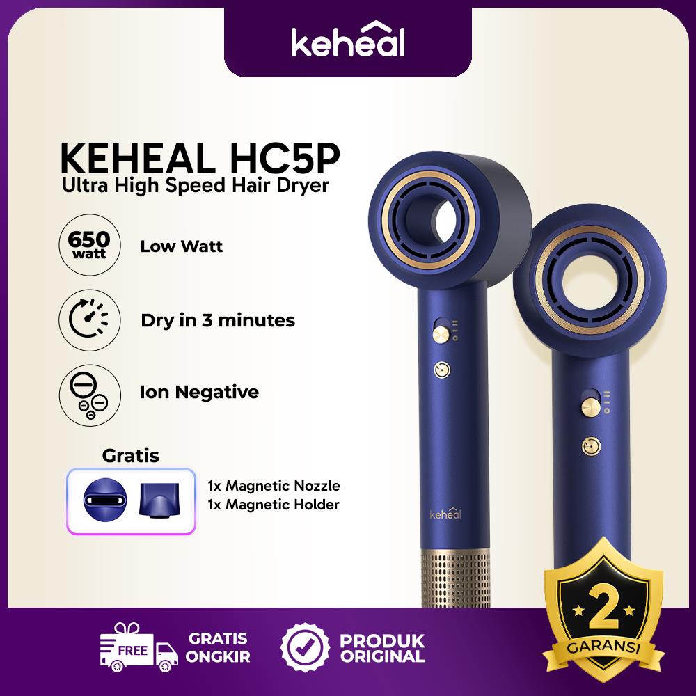 KEHEAL HC5P Obsidian Gold Blue High Speed Hair Dryer Pengering Rambut Profesional Strong Wind 650W
