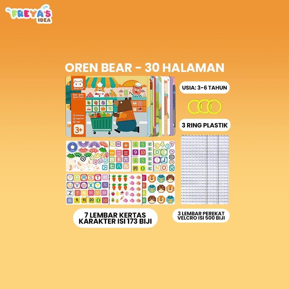 FR-M380 Buku Aktivitas Bayi Lucu DIY Quiet Busy Book dan Velcro 14 30 Halaman / Mainan Buku Edukasi