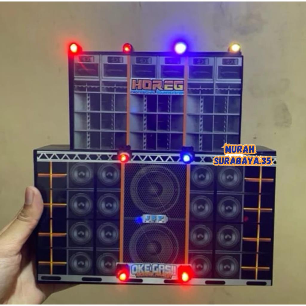 Terbaru Miniatur Sound Horeeg Dt 17 Ada Lampu kelap Kelip Dan Music Oke Gas | Mainan Menggunakan Baterai Sound Karnaval Mirip Seperti Aslinya Kemasan Kantong