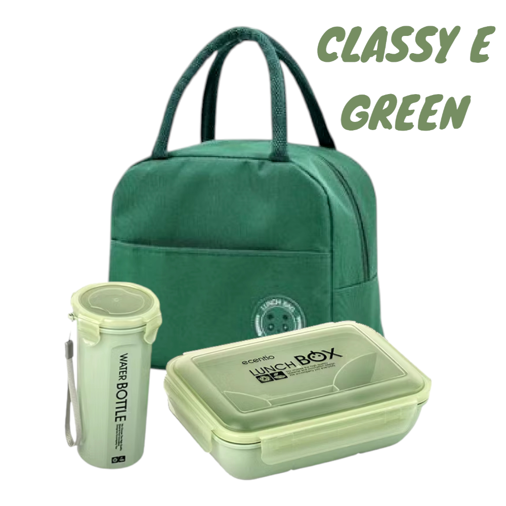 CLASSY E || Lunch Box Set Kotak Makan Botol Minum Tas Bekal Sendok