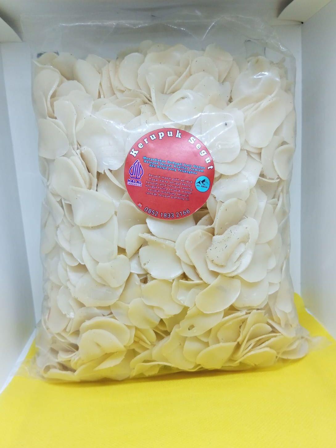 kerupuk bawang warna putih/kerupuk bawang putih mentah 1kg