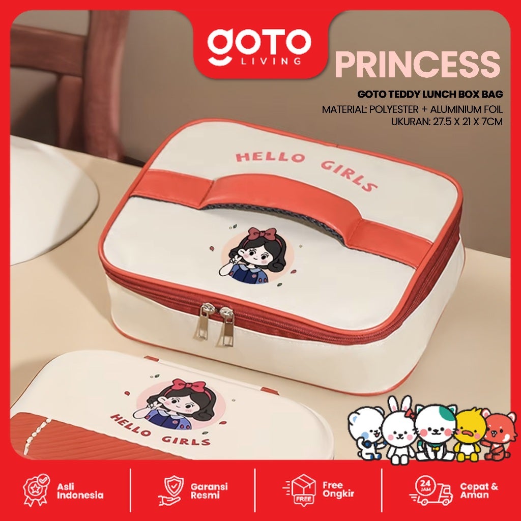 Goto Teddy Tas Bekal Alumunium Anti Tumpah Lunch Bag Lucu Fit To Box