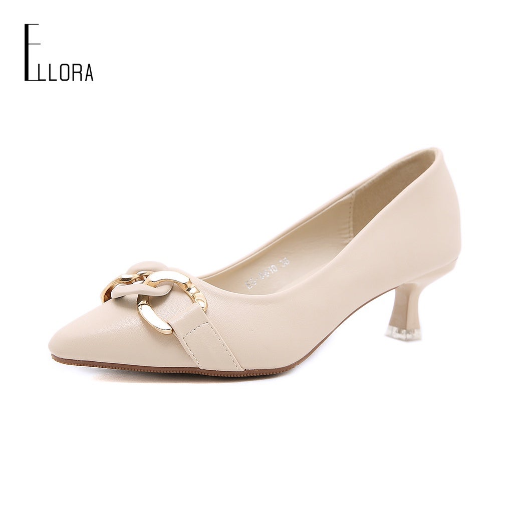 ELLORA EG-8610 Sepatu Heels Wanita Kerja Import 5cm Sintetis