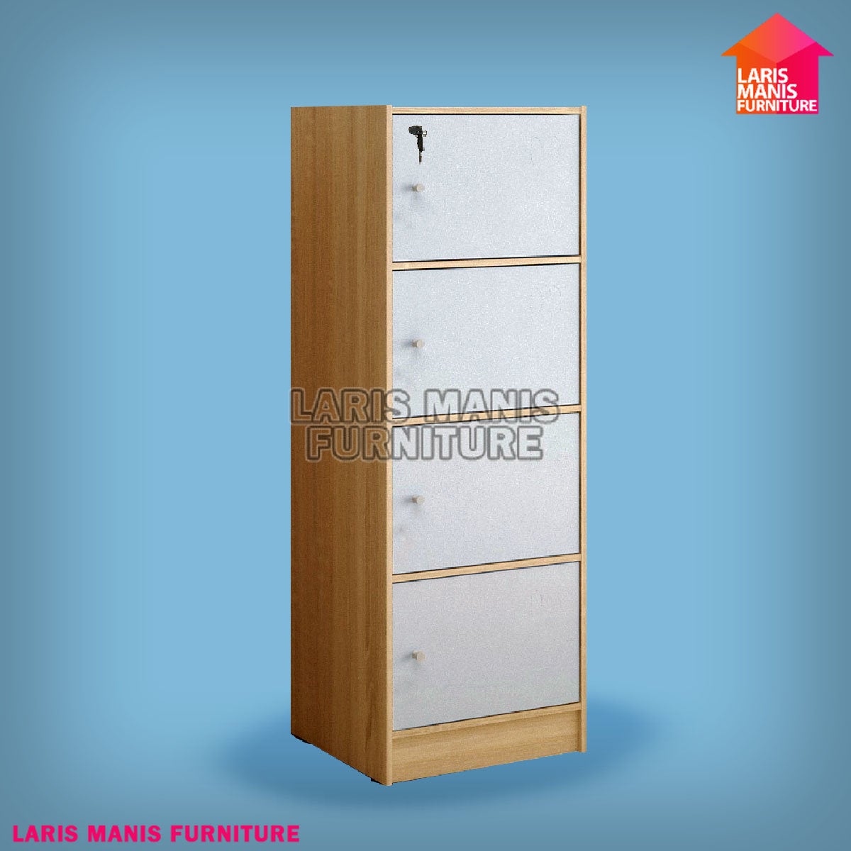 LEMARI RAK BUKU SERBAGUNA SUSUN 3 4 5 KAYU DENGAN KUNCI TERBARU MURAH LEMARI BUKU FIILING CABINET RSG PINTU