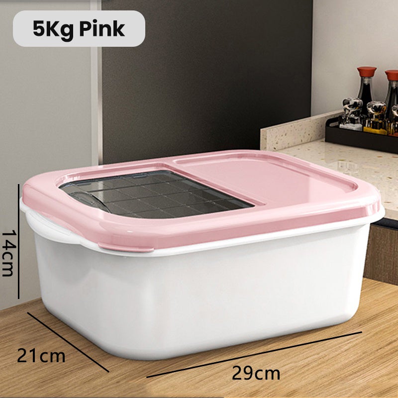 Mainland Storage Beras Dispenser Beras Rice Box Storage Tempat Beras Penyimpanan Makanan Plastik Wadah Beras Kotak Penyimpanan Kacang Tepung Box Beras Serbaguna HSB621 - A