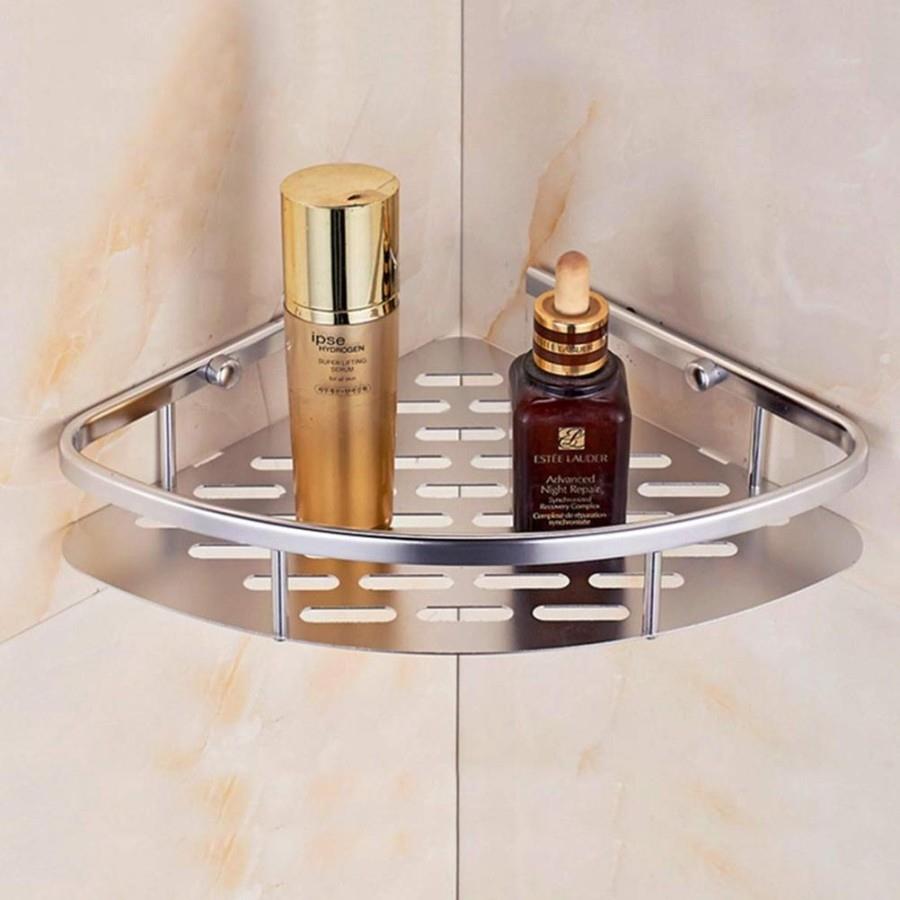 Rak Sudut Alumunium Tempat Sabun Shampoo/Rak kamar mandi 1 susun & 2 susun bahan stainless /Rak Sudut Pojok Dinding Toilet Kamar Mandi/ RAK SUDUT (RAK SUDUT TOILET)SHENAR