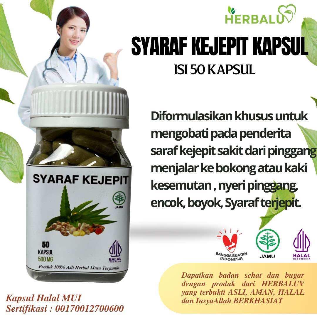 Kapsul Syaraf Kejepit Original HERBALUV Asam Urat Nyeri Sendi