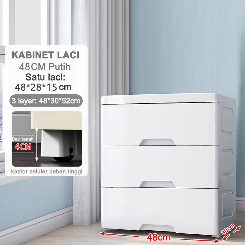 KENZZO Lemari Laci Plastik 48CM Loker Pakaian Laci Plastik Kabinet Drawer Storage Cabinet