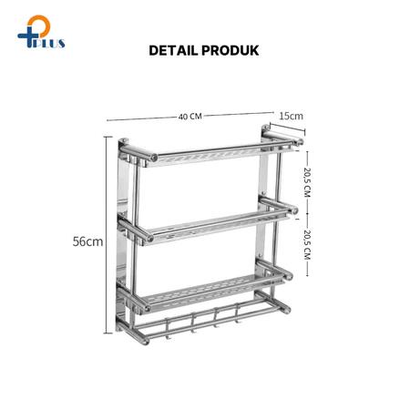 rak kamar mandi tempel rak kamar mandi Stainless Gantungan handuk Model Tanpa Mesin bor SUS304 / Rak Handuk Gantungan Dinding Stainless Steel 2 Tingkat/Rak Handuk Rak Serbaguna 3 Tingkat