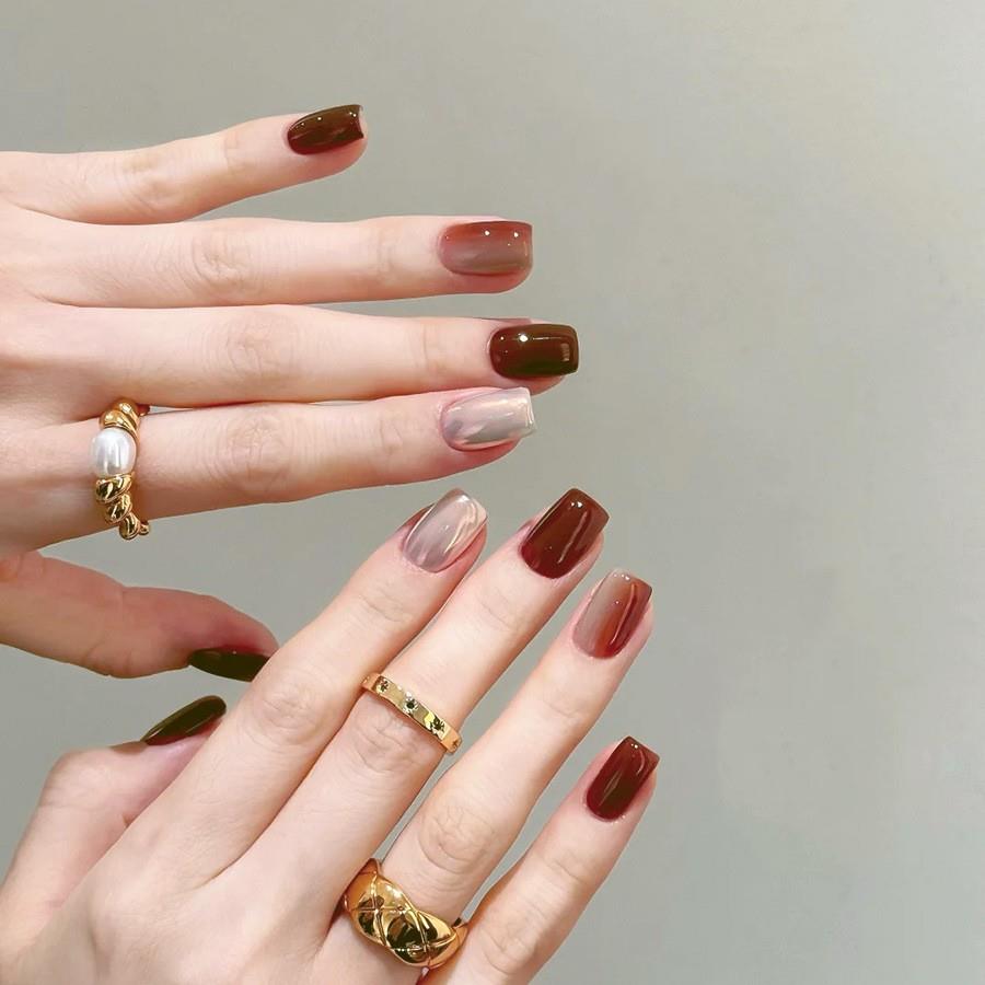 Kuku Palsu Nail Art Dan Lem Jely Fake Nails Wisuda Aesthetic Lengkap Nikahan COD A3115