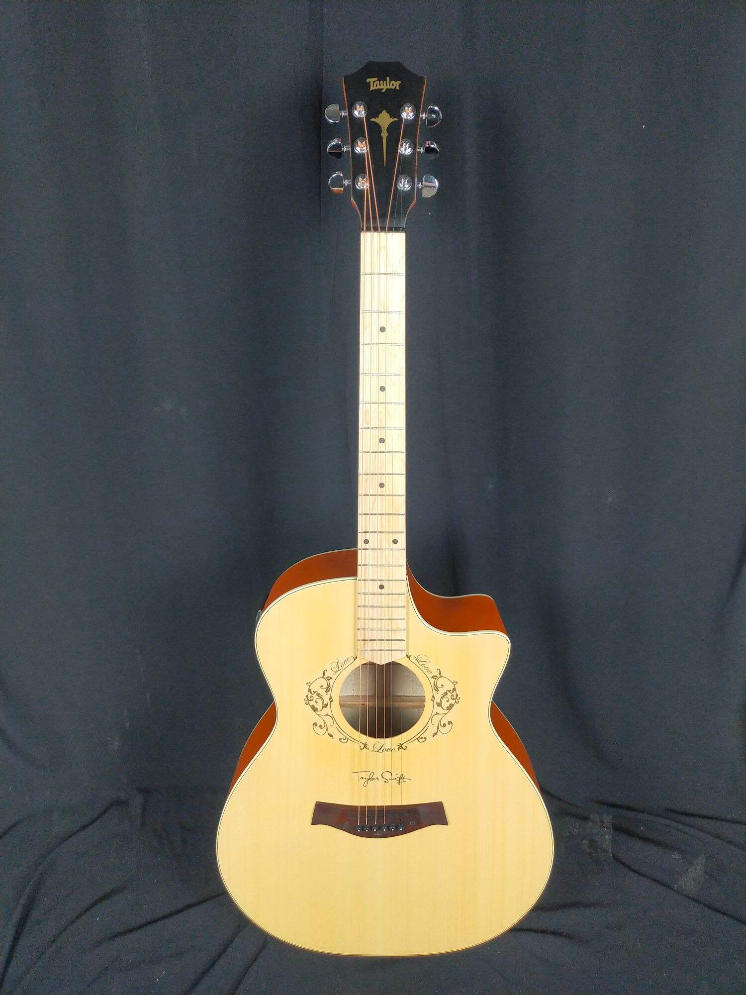 gitar akustik paket komplit elektrik tuner lc dobel run
