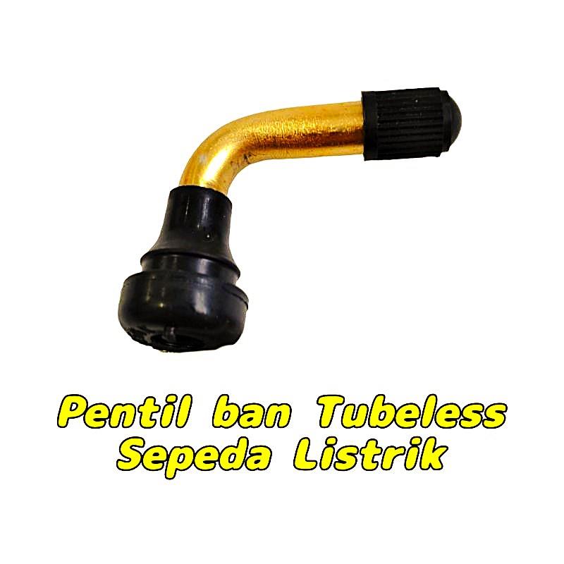 Kepala Pentil Tubeless Tubles Sepeda Listrik Selis Bengkok AV PVR 60 Tahan Karat Exotic Pacific Atlantis Uwinfly Goda United Universal COD