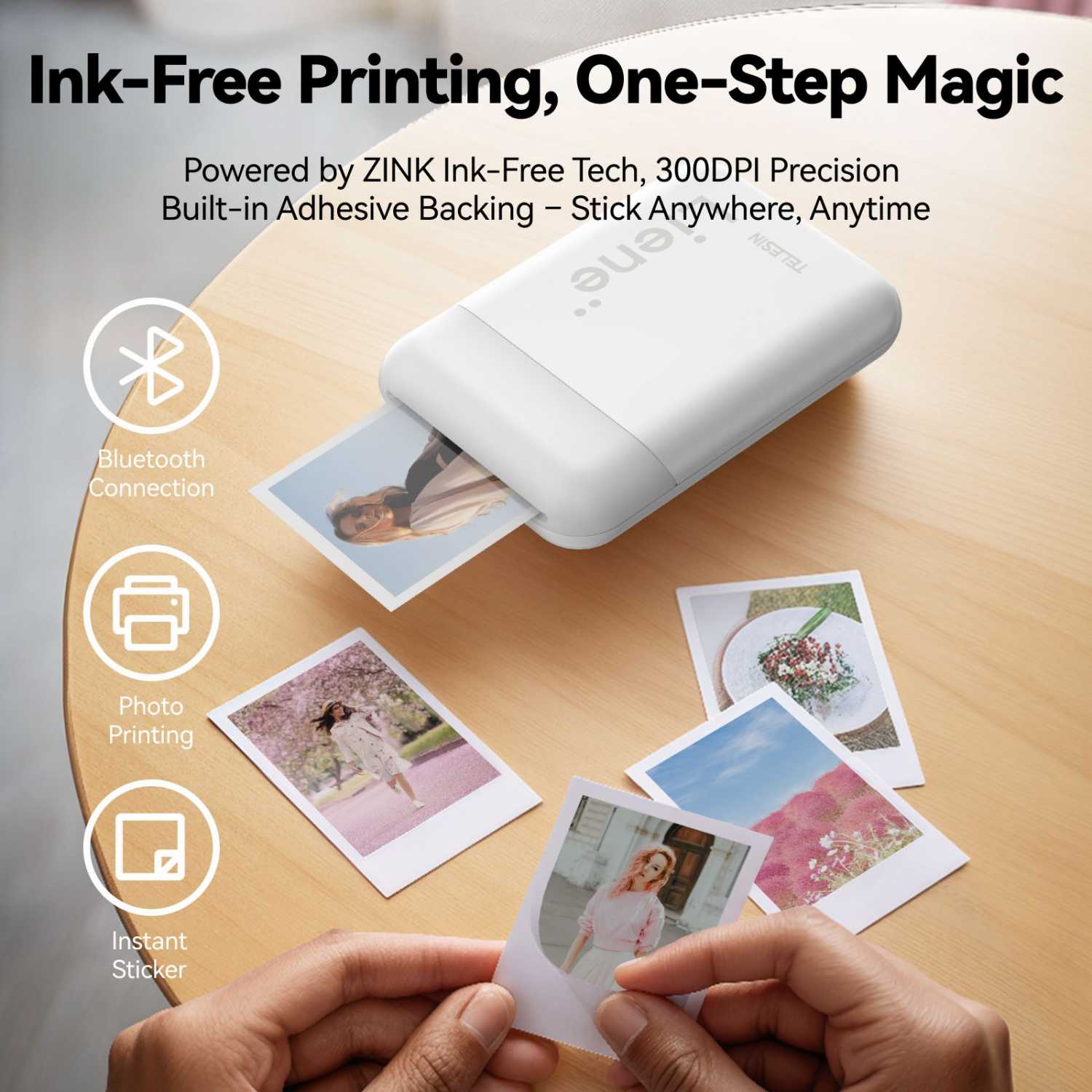 Printer Foto Smartphone Portable Bluetooth 300 DPI 500mAh