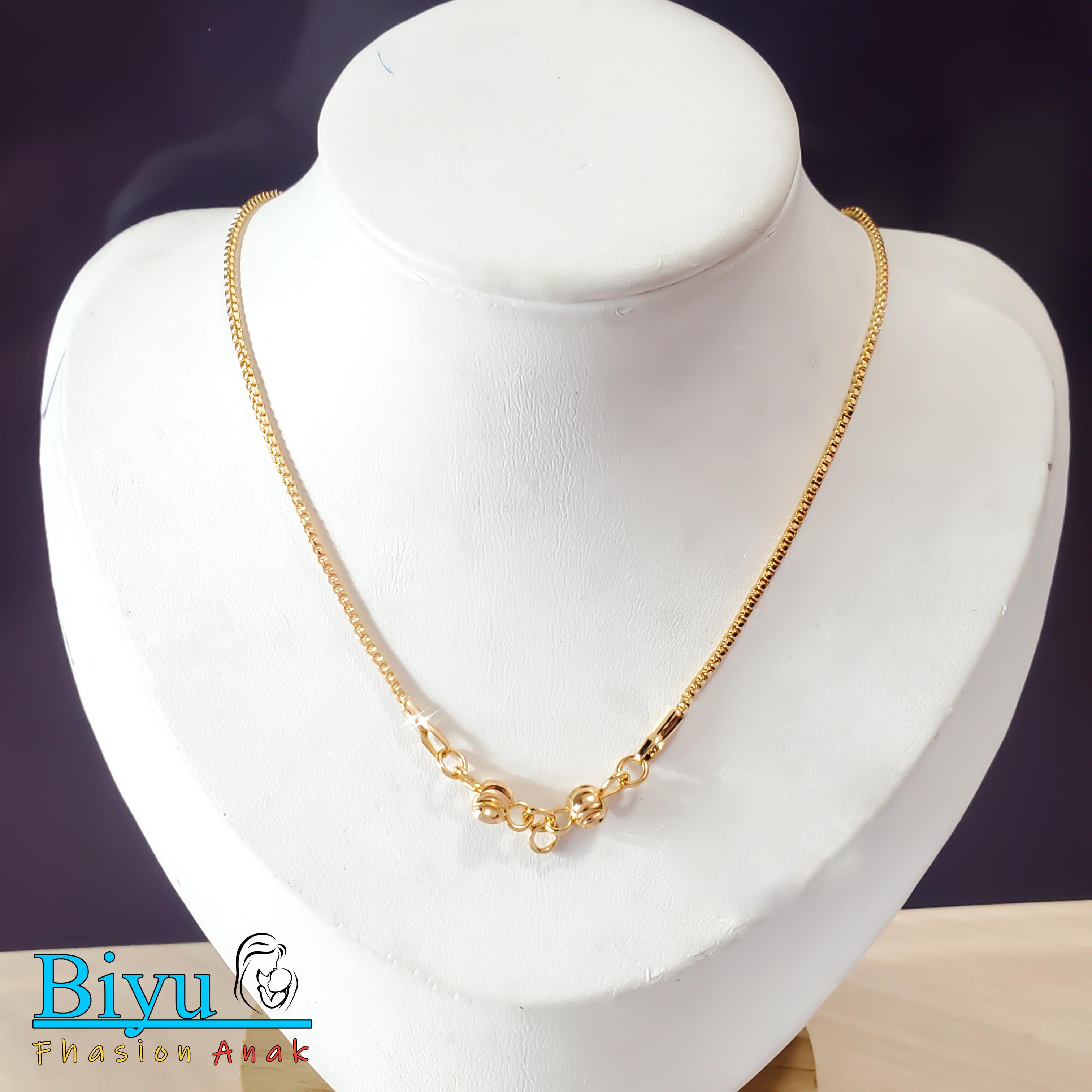 Kalung Bahan Untuk Anak Motif Itali Rumbai Bola Xuping 24K