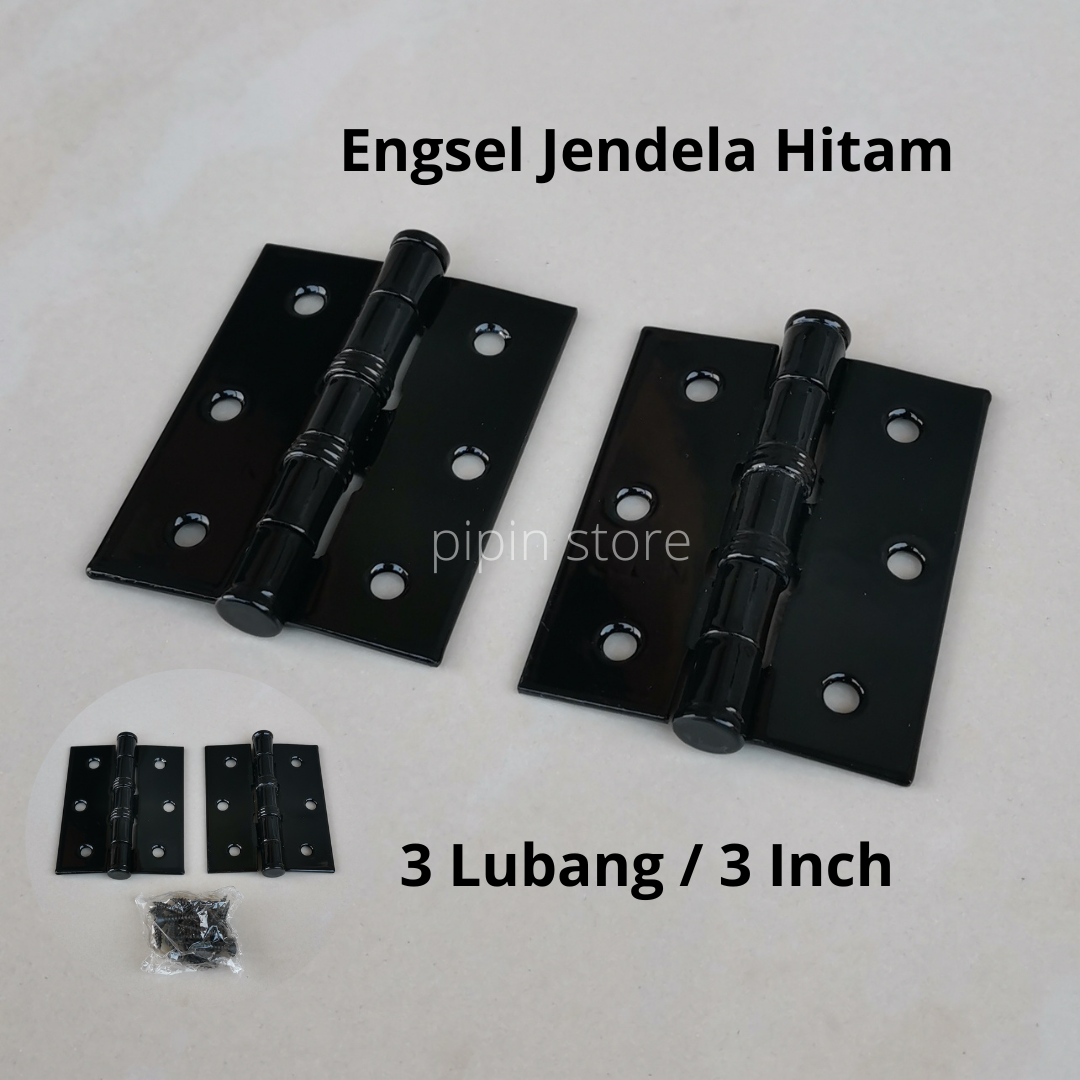 Engsel Pintu Kayu 5 Inch Tebal Hitam Black Series Sepasang Engsel Pintu Rumah 5 Inc 4 Inci 3 Inchi 1 Set Anti Karat Warna Hitam Doff