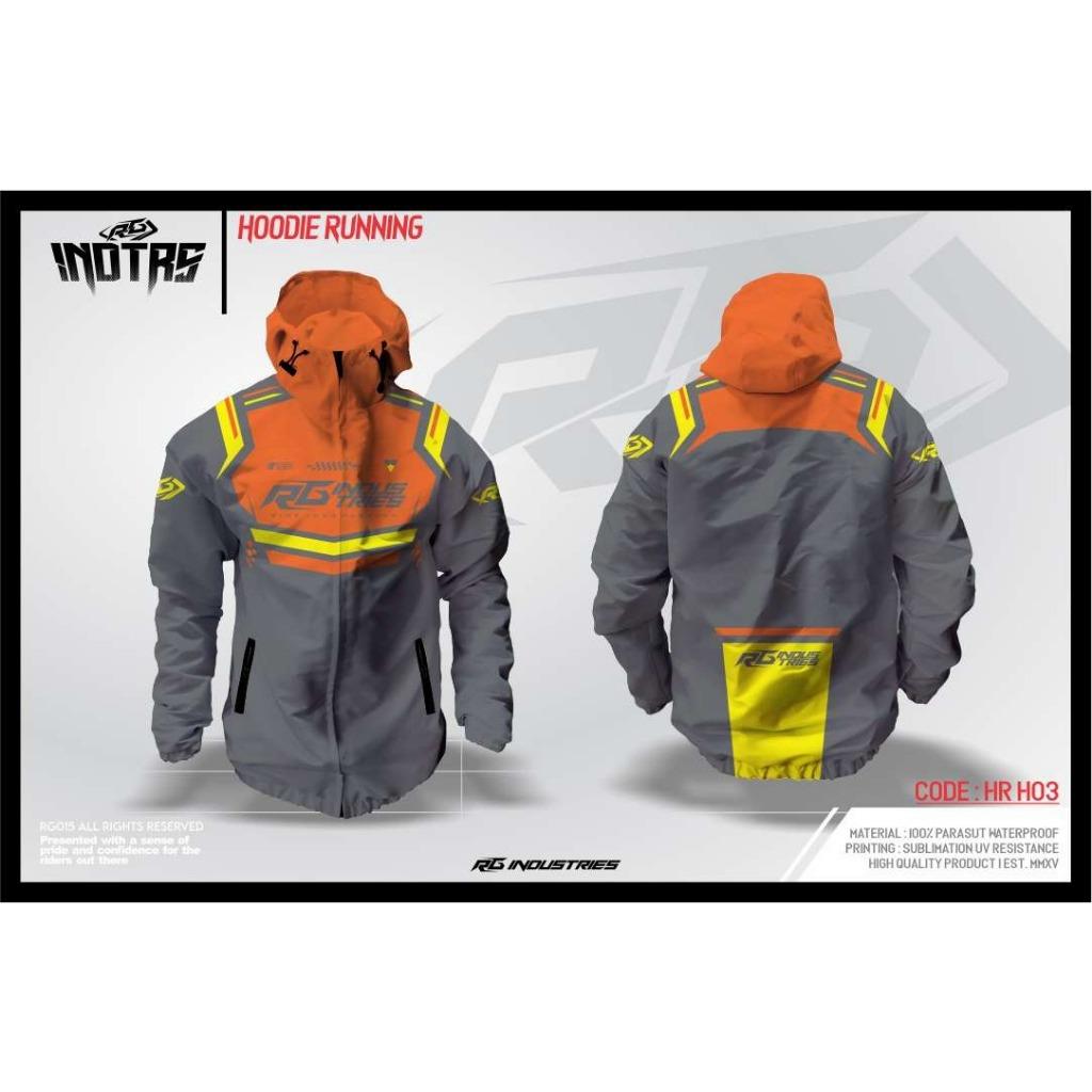 Jacket Running Parasut Rg Industries Jaket Running Racing Jaket Parasut Pria dan Wanita Jaket Running Olahraga