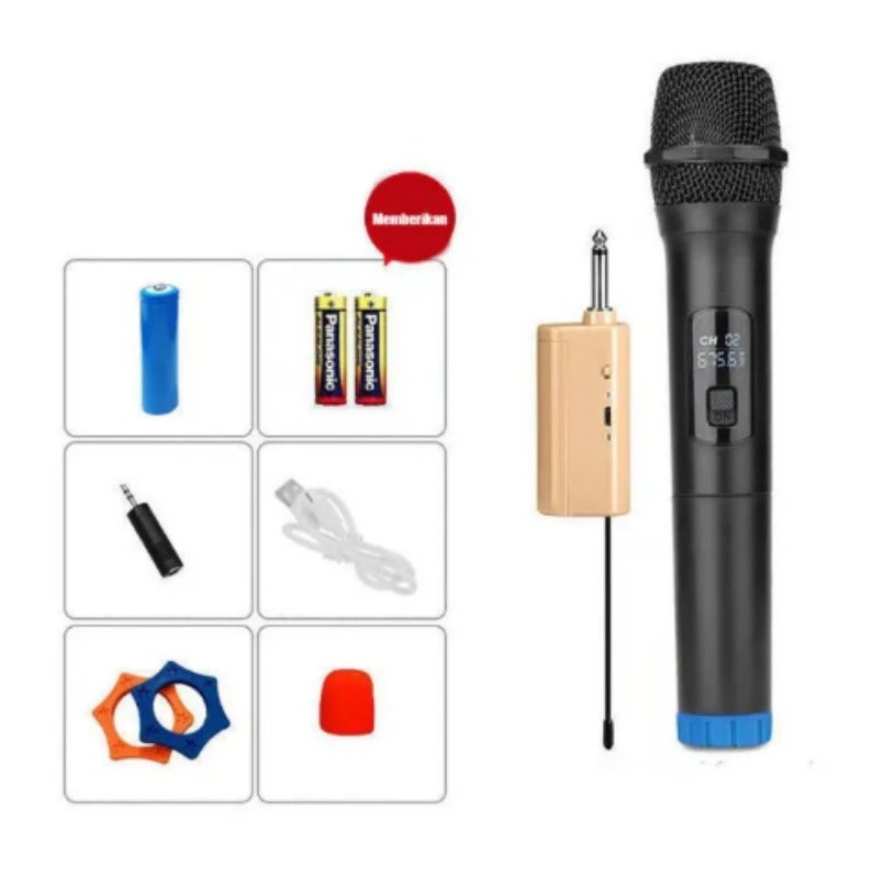 1/2pcs Profesional Mic Wireless Bluetooth Batrei Dapat Di Charger Hiburan Rumah Speaker Mic Karaoke Genggam