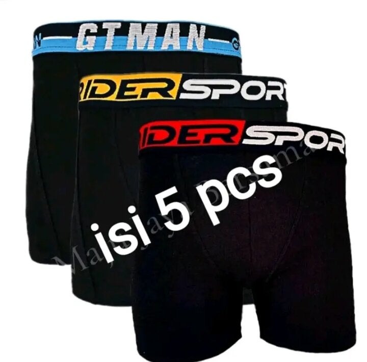 PAKET ISI 5 PCS CELANA DALAM BOXER PRIA DEWASA KATUN SPANDEK KARET MOTIP ISI PAKET RANDOM