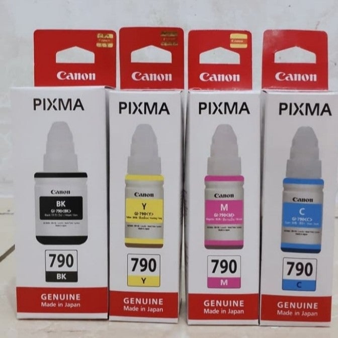 1 SET PAKETAN Tinta Canon Pixma 790 Untuk G1000 G1010 G2000 G2002 G20 CYAN MAGENTA YELLOW BLACK