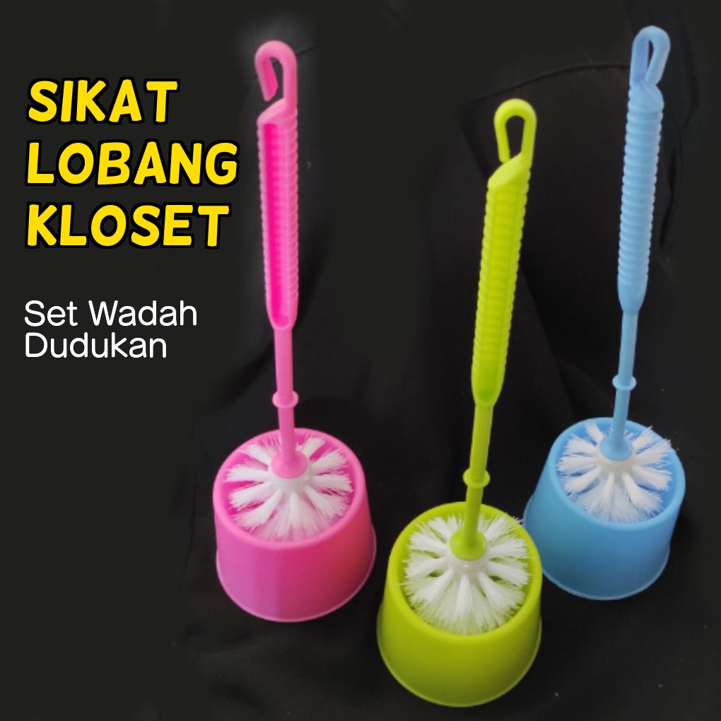 Sikat Gosok Lobang Kloset Toilet Brush Set dengan Wadah Dudukan Cantik