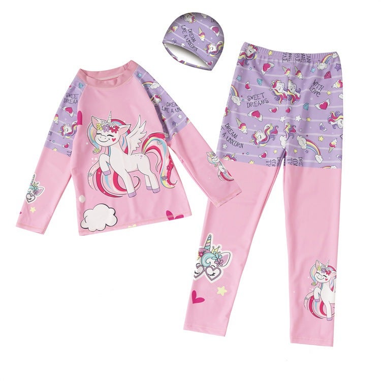 BR10 - SALE FREE TOPI Baju Renang Set Setelan Anak Laki Perempuan Baju + Celana Panjang