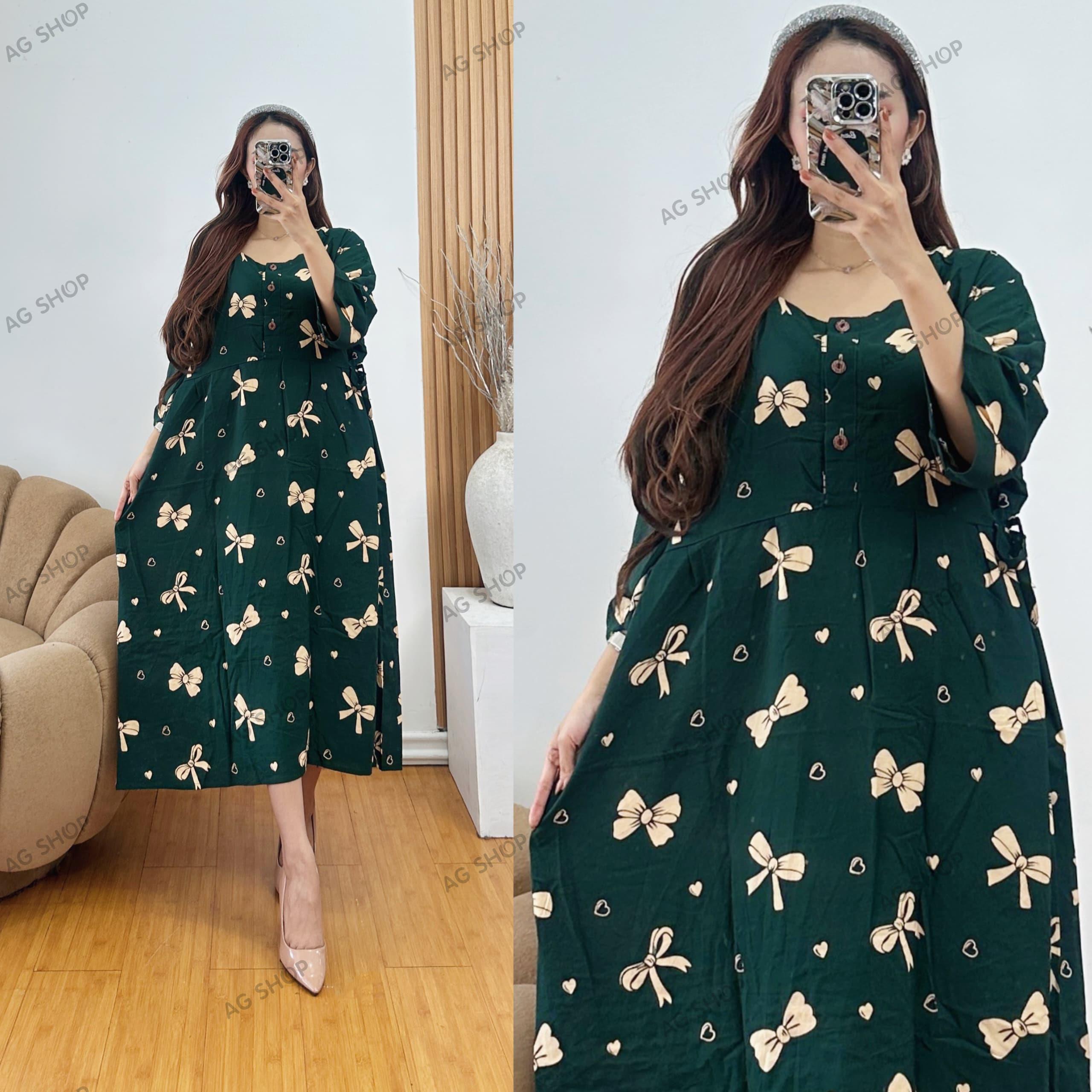DASTER JUMBO WANITA LD 120 LENGAN 3/4 TERBARU 2025 DRESS BAHAN RAYON SUPER TEBAL BUSUI KANCING AKTIF