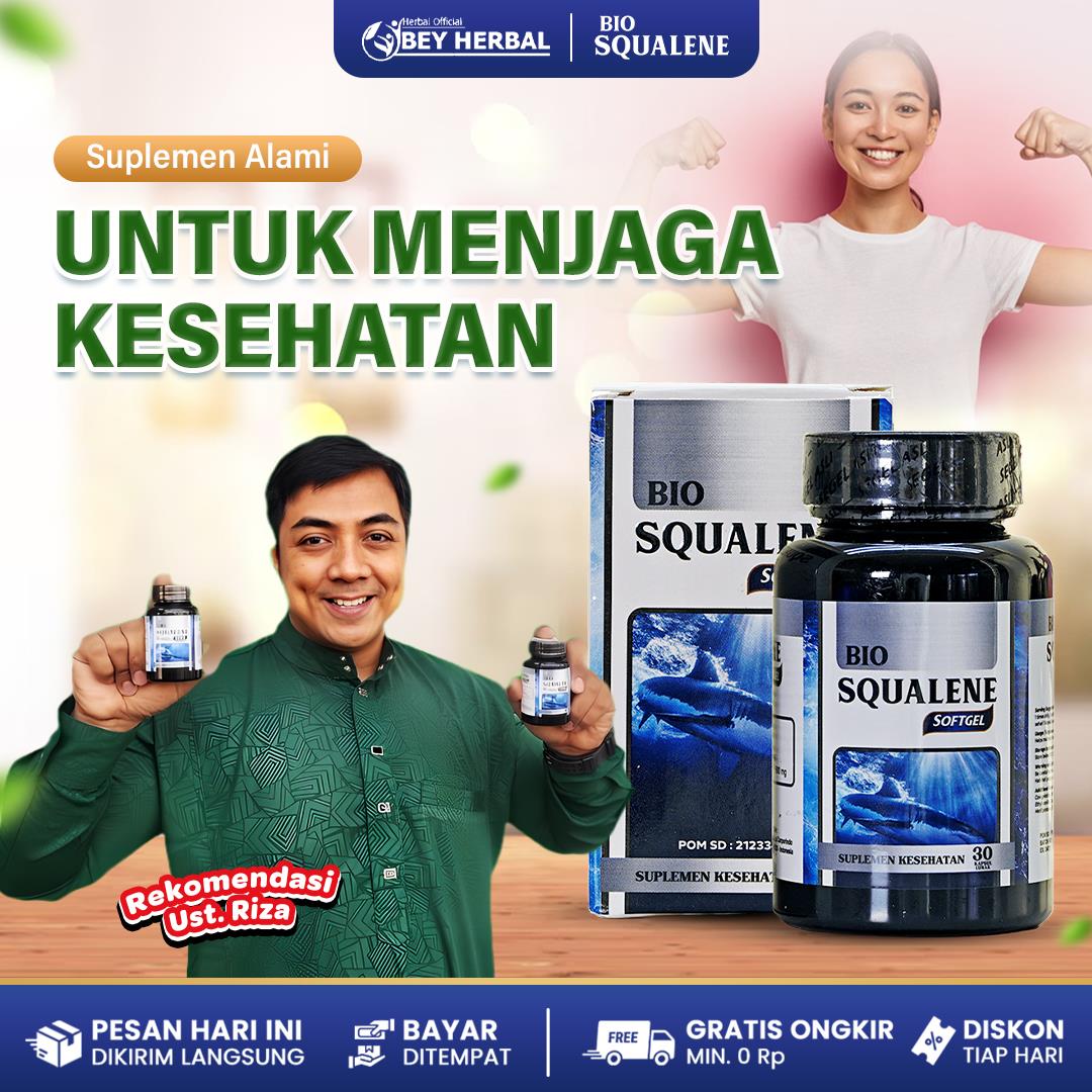 Bio squalene softgel ori - Bio Squlane Original - Isi 30 Softgel Ekstrak Minyak Hati Ikan Hiu 100% Produk Bergaransi Terlaris - Herbal Multikhasiat
