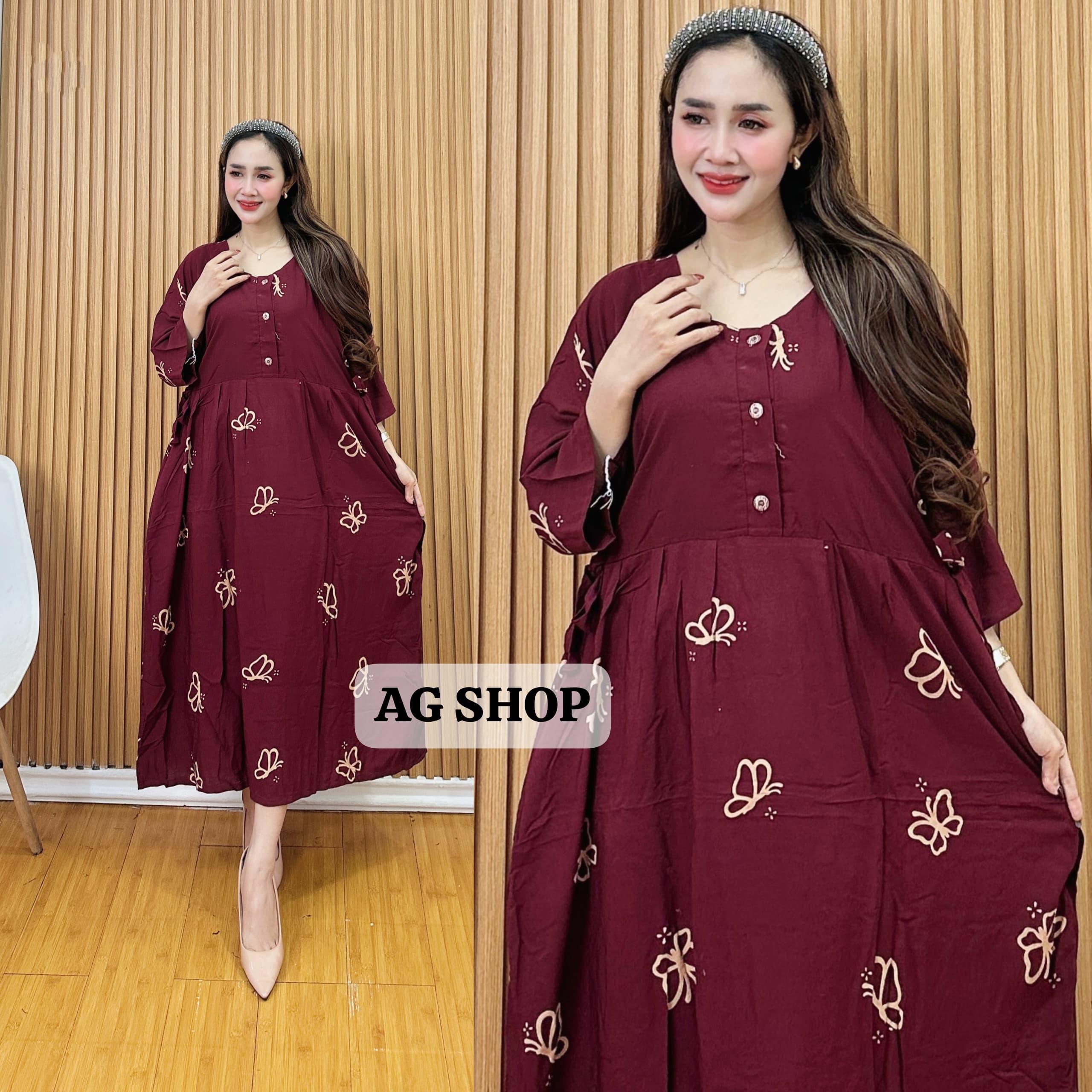 DASTER JUMBO WANITA LD 120 LENGAN 3/4 TERBARU 2025 DRESS BAHAN RAYON SUPER TEBAL BUSUI KANCING AKTIF
