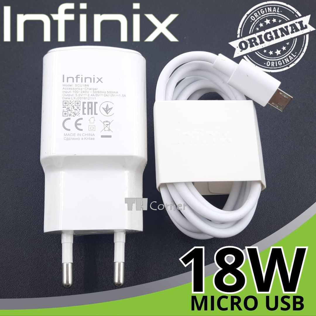 charger Infinix Smart 5 Smart 6 ori Ceasan Infinix Fast Charging 18w Micro USB for infinix hot 9play. 10 play 11 play Hot 10s Hot 9 10 11 Smart 7 Model SCU18W