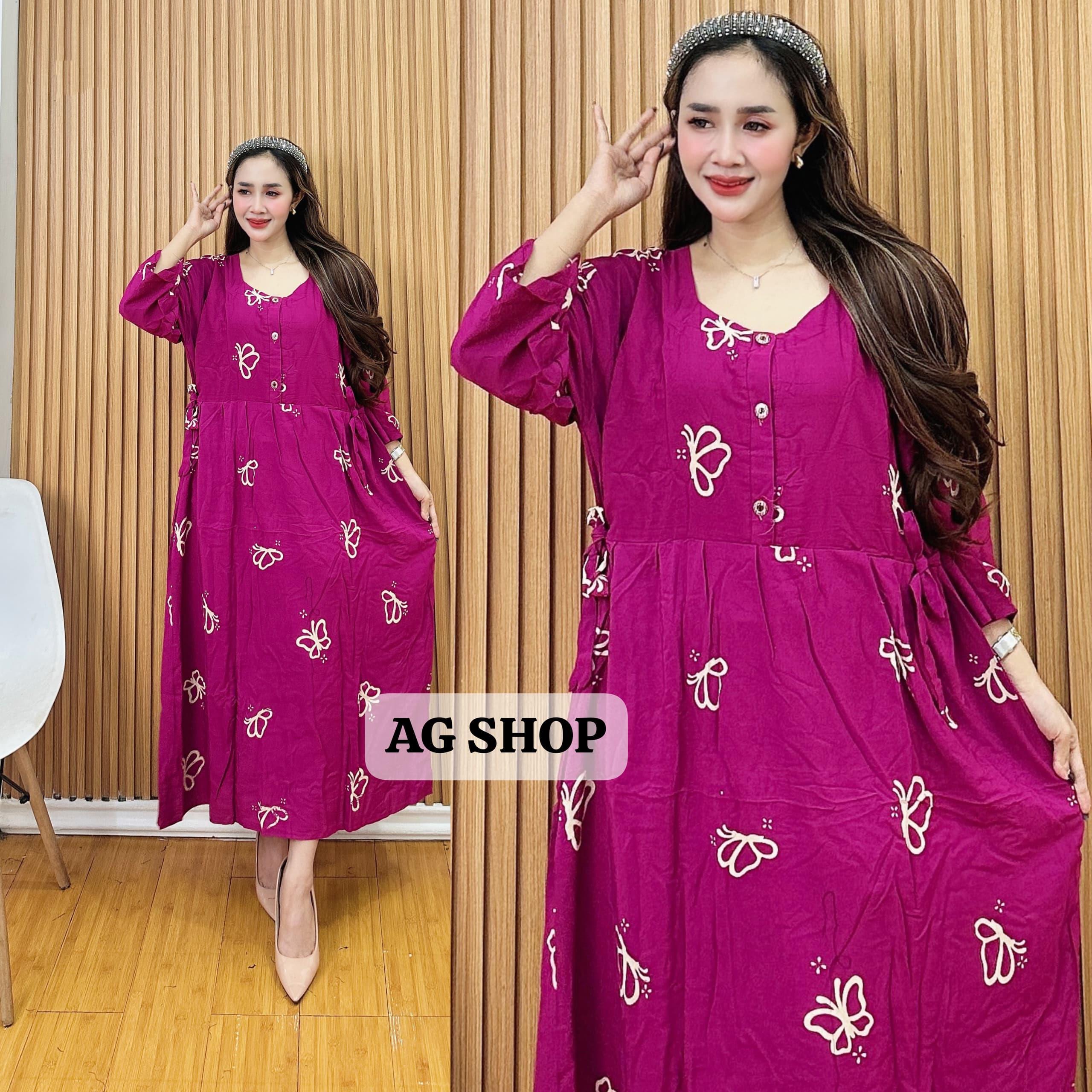DASTER JUMBO WANITA LD 120 LENGAN 3/4 TERBARU 2025 DRESS BAHAN RAYON SUPER TEBAL BUSUI KANCING AKTIF