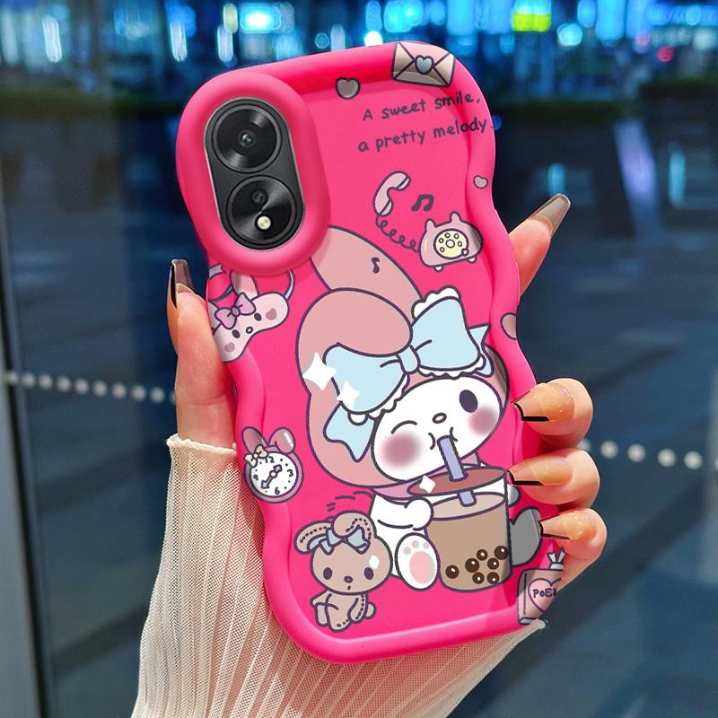 Casing Hp Untuk OPPO A18 A38 A17 A17K A16 A16s A54s A15 A15s A35 4G A55 5G A56 5G Case Kuromi Melody lucu pola Cesing desain Kasing baru Casing HP lensa kamera Kesing genggam silikon Softcase
