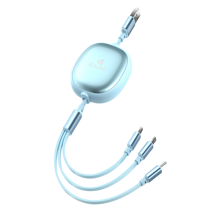 KISONLI 3 in 1 Kabel Charger USB Multi Charging Cable Retractable 100W Fast Charging