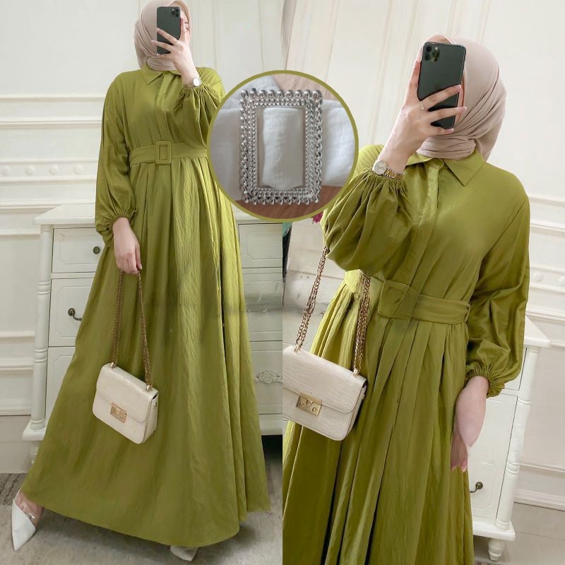 Gamis lebaran 2026 model terbaru gamis korean style hijab Hanita dress murah kekinian gamis wanita elegan dan fashionable