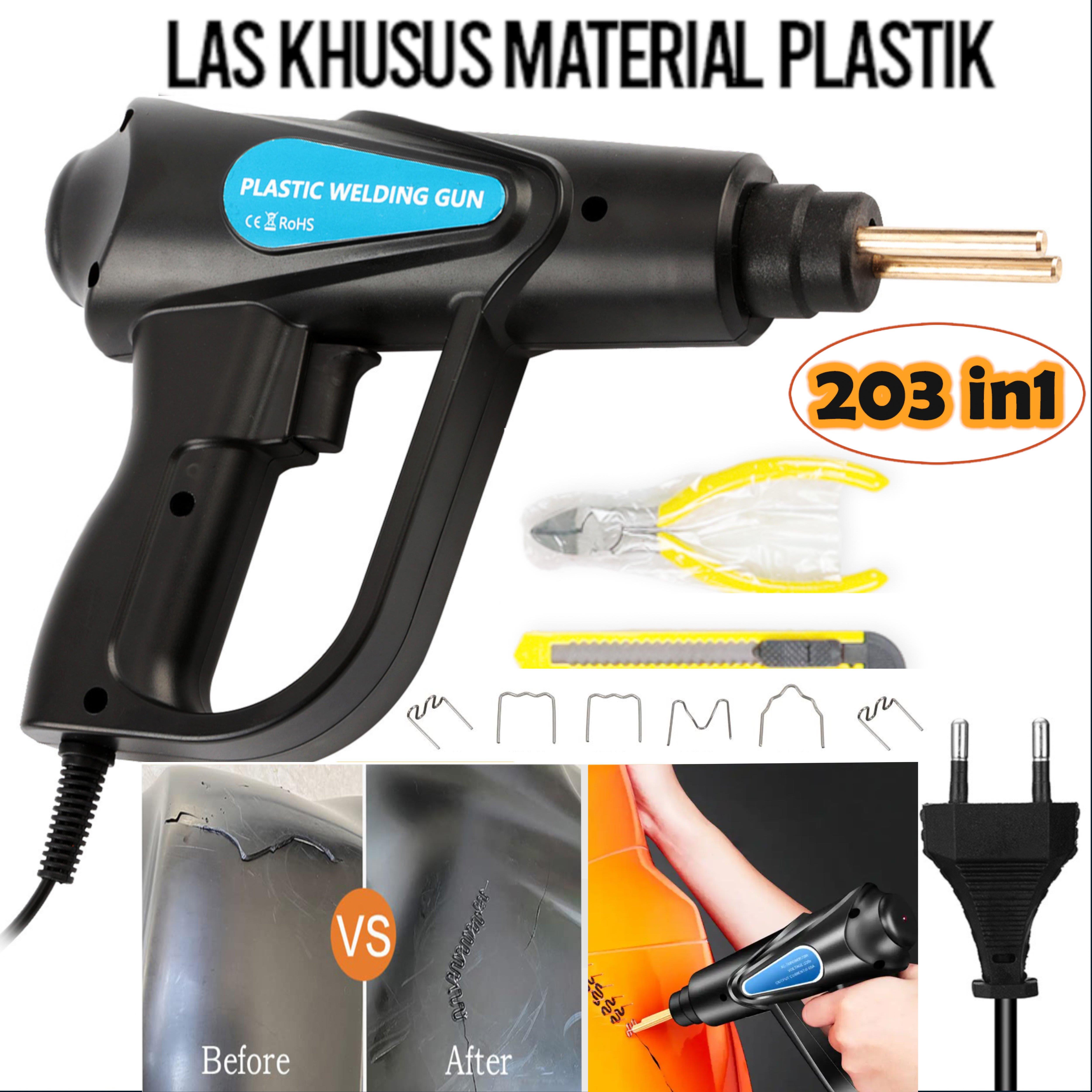 Pistol Las Retak Solder Plastik Body Kendaraan Mobil Motor 220V 70W Solder Lem Stapler Pipa Plastic
