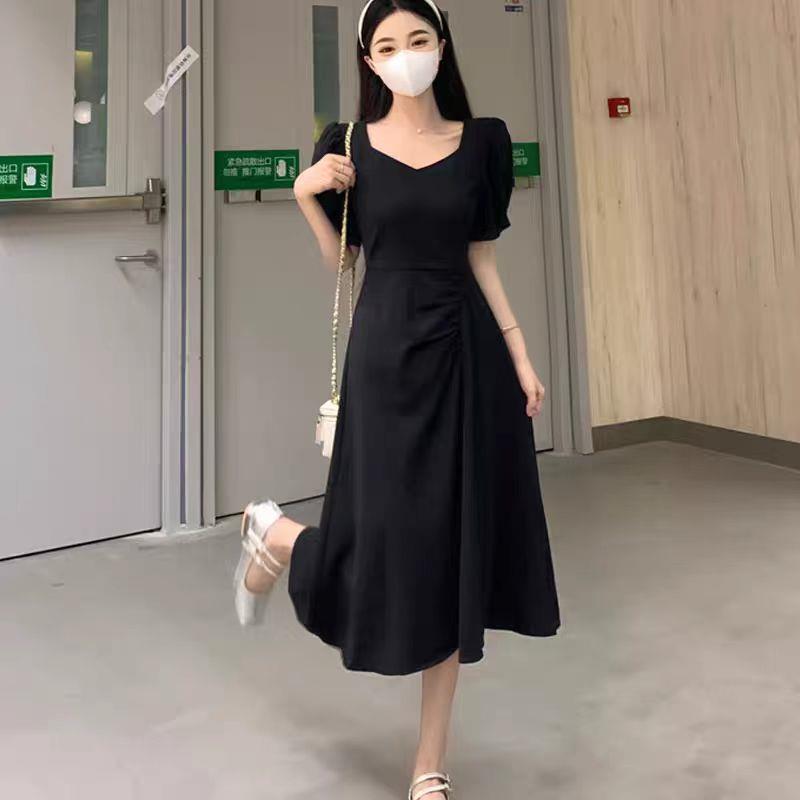 LKK Gaun merah muda Sifon Korea Baru/dress korean style/baju panjang wanita