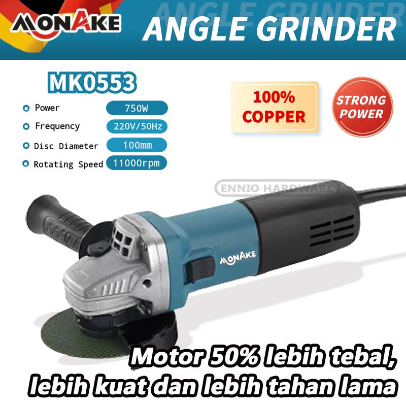 MONAKE Mesin Gerinda Tangan 4 inch 100mm (COD) kecepatan variabel Angle Grinder M0901 mini Grinda