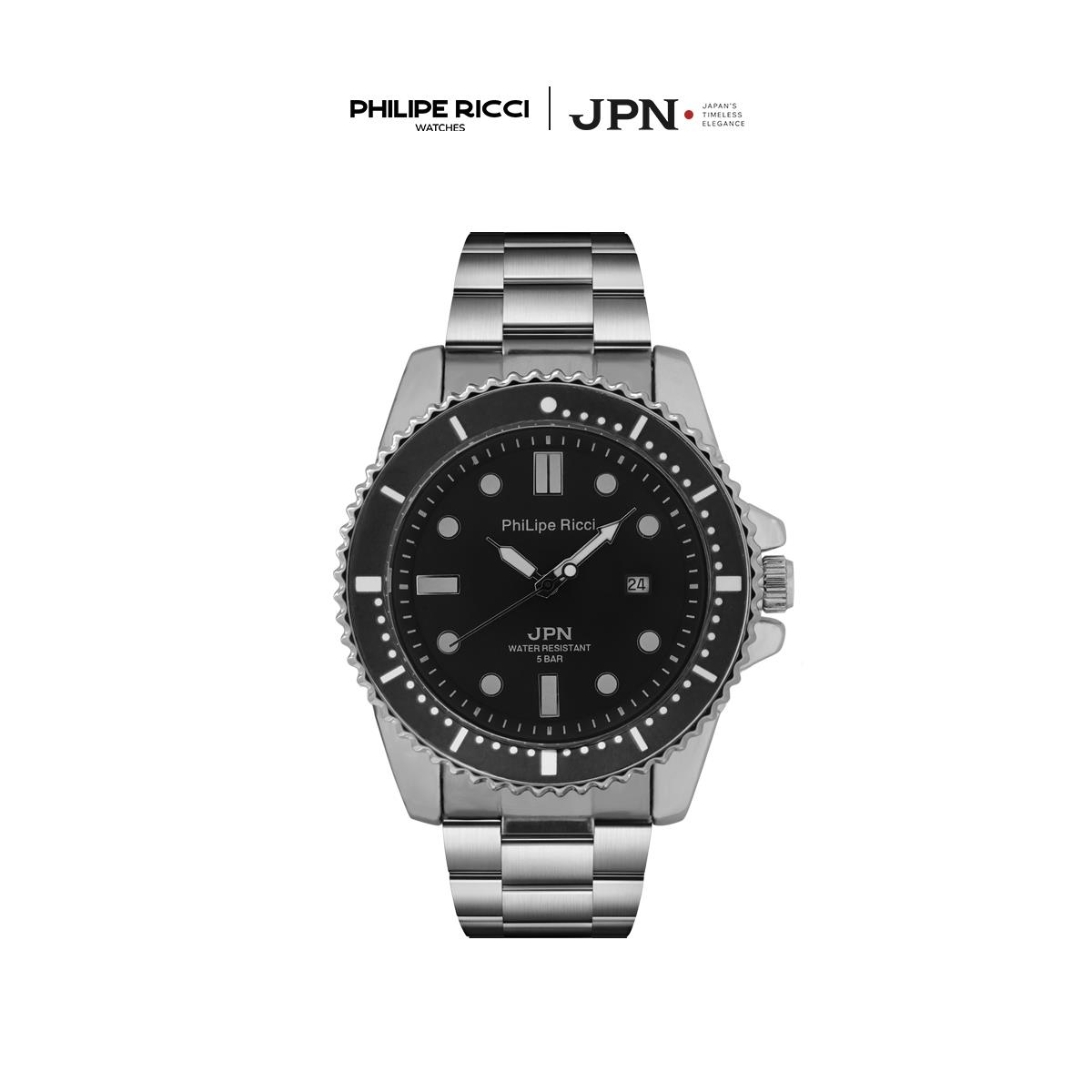 PhiLipe Ricci JPN Jam Tangan Pria Rantai Anti Air 100% Original Stainless Steel 6028 Men Watches